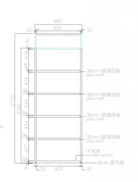 Модуль стеклянной гардеробной HLB-003, Серии Glass wardrobe, Цвет Серый