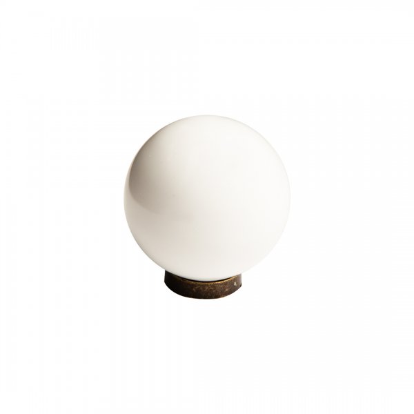 Ручка-кнопка, белая керамика