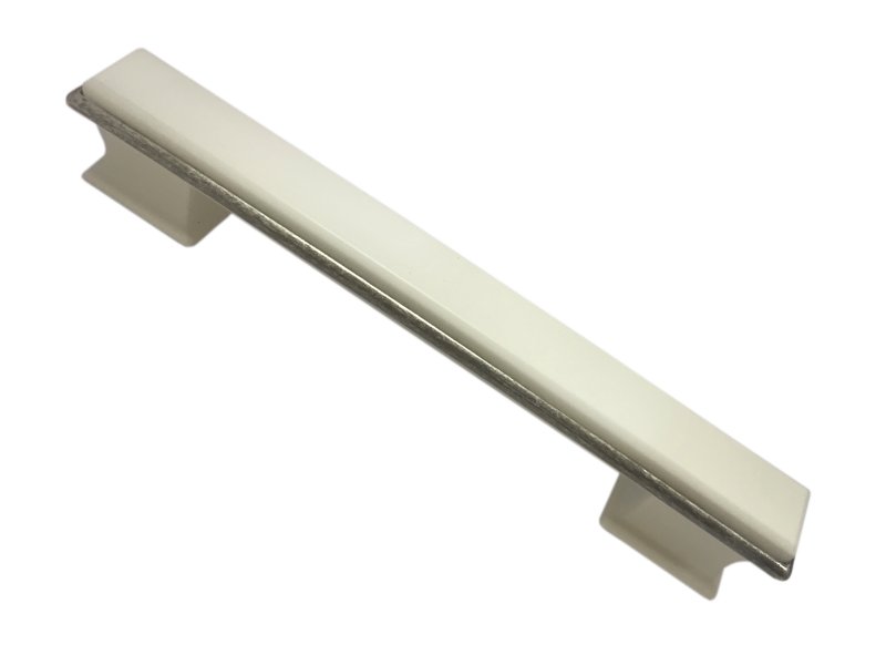 Ручка-скоба 96мм белый + античное серебро 8544 RS-137-96Wh+AntSilv