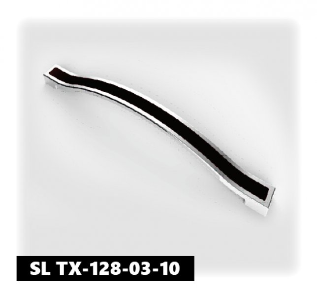 Ручка мебельная метал.192мм черный на хроме SL TX
